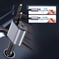 thumbnail image 2 of FungLam 4 in 1 Retractable Car Charger, 120W Fast Charge Car Phone Charger Adapter with iPhone and Type C Cable and 2 Charging Ports, 2 of 11