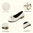 thumbnail image 3 of XUNKUSGA Flats Shoes Women Dressy Comfortable Suede Pointed Toe Wedding Shoes Classic Pumps Shoes Fashion Bowknot Slip On Shoes Women Lightweight Flat Low-Heel Dress Shoes for Women Beige, 3 of 8