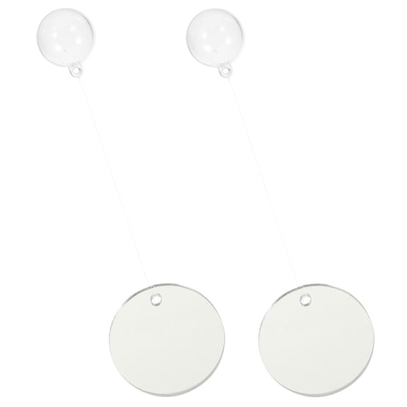 ibasenice 2Sets Transparent Acrylic Betta Tank Mirror with Floating Ball Design for Aquarium Decor and Training