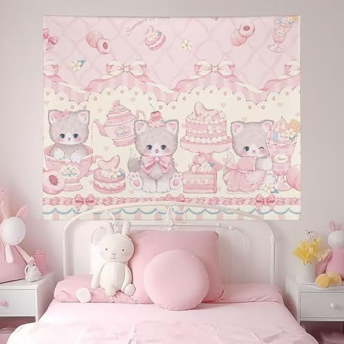 Cute Wall Tapestry Hanging Cutecore Decor, Y2k Wall Hanging Kawaii Aesthetic Cutecore Coquette Preppy Banners Dorm (30 * 40'',Type-C)