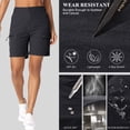 thumbnail image 4 of POENTAB Women's Casual Cargo Shorts Stretch Quick Dry Active Hiking Golf Cycling Shorts for Outdoor Summer Gark Grey, 4 of 7