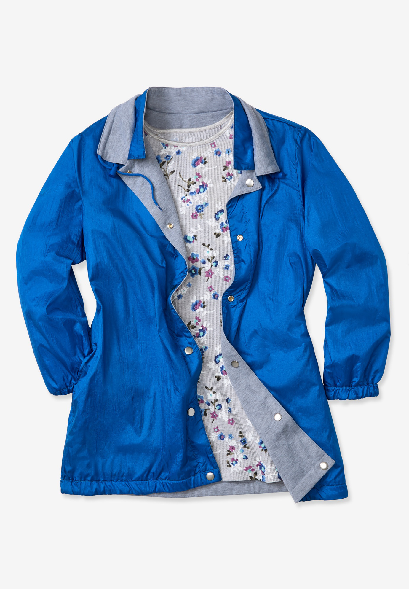 Woman Within Women's Plus Size Fleece Nylon Reversible Jacket Rain Jacket - image 5 of 6