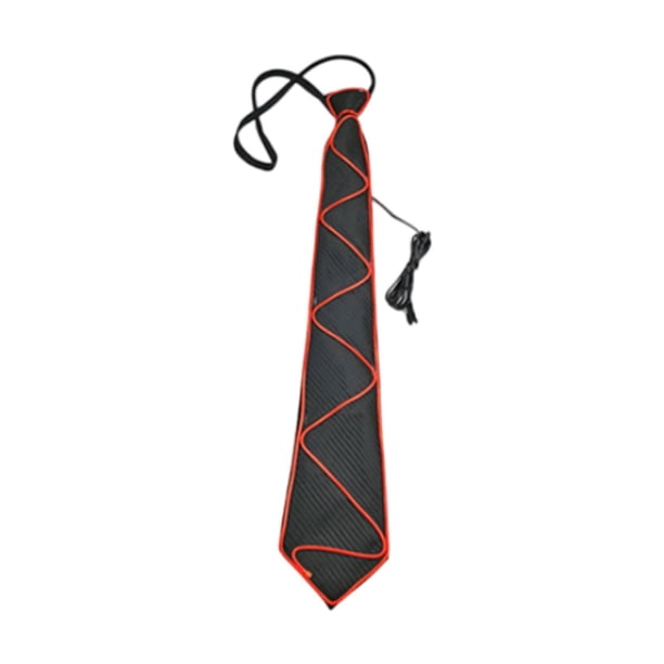 Corbatas luminosas de neón novedosas Corbata LED para bar Boda Fiesta Rojo