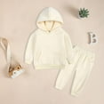 thumbnail image 4 of Kogui Toddler Boy Hoodie Set Toddler Baby Boy Clothes Denim Outfits Infant Hooded Sweatshirt Jeans Pants Little Boys Clothing Size 18 24 Months (Beige,18-24 Months), 4 of 7