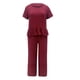 thumbnail image 4 of ICHUANYI Clearance Women's Summer Suit Fashion Short Sleeve Solid Color Trousers Casual Two-Piece Suit(Red, L) ICHUANYI WER2023080913423, 4 of 4