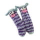thumbnail image 3 of 1 par de calcetines de pantorrilla con dibujos animados, divertidos calcetines borrosos para niñas, mujeres, adultos y niños Kuymtek Monstruo de rayas moradas, 3 of 7