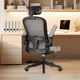 thumbnail image 2 of Silla de Oficina HOSU Ergonómica con Cabecera y Soporte Lumbar negro y gris, 2 of 10