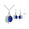 thumbnail image 6 of rygai 2Pcs/Set Necklace Earrings Set Blue Faux Crystal Personality Glitter Exquisite Peacock Shape Inlaid Rhinestone Pendant Earrings Necklace Jewelry Gift,Red, 6 of 8