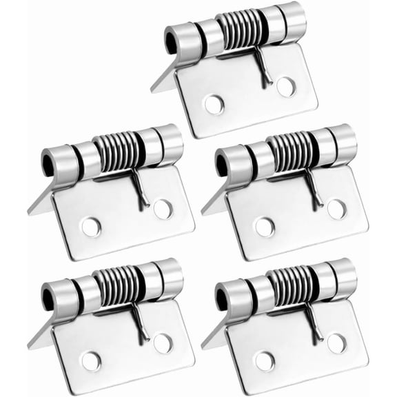 5-Pack Self Closing Spring Hinge 0.98" Stainless Steel Brushed DIY Hardware for Door Cabinet Small Box