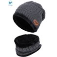 thumbnail image 2 of Deago Kids Winter Hat and Scarf Set Warm Knit Beanie Cap and Circle Scarf with Fleece Lining for Children Boys Girls (Gray), 2 of 7