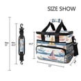 thumbnail image 3 of FORMRS Insulated Cooler Bag 24 Cans Capacity Soft Leakproof Lunch Box with Side Pockets, White Hand Drawn Sailboats, 3 of 7