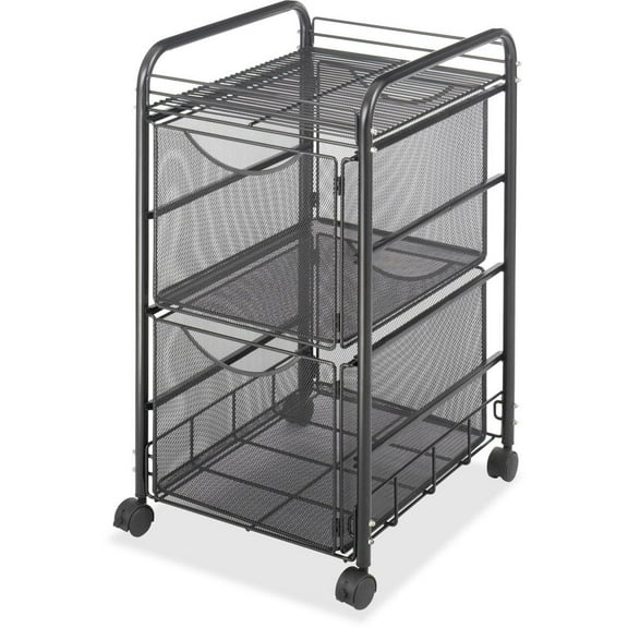 Safco Onyx Mesh File Cart with 2 File Drawers