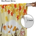 thumbnail image 6 of Fall Wild Animals Blackout Curtain，for Kids Watercolor Fox Bear Hedgehog Squirrel Autumn Leaves Decorative Pattern 2 Panel Rod Pocket Window Drapes for Nursery Bedroom Kids Room Decor 27.5"W X 39"L, 6 of 8
