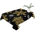 thumbnail image 2 of Black Christmas Table Cloth Waterproof Tablecloths, Winter Xmas Snowflakes Textured Tablecloth Dining Table Cover for Kitchen Party Tabletop Outdoor, Rectangle Tablecloth 60x84 Inch, 2 of 9
