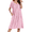 Pink Floral, variant on Nightgowns for Women Short Sleeve House Dress with Pockets Soft Moomoo Pleated Mumu Dresses V Neck Sleepwear