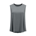 thumbnail image 5 of Tank Top for Women Round Neck Sleeveless Athletic Loose Fit Solid Soft Breathable Stretchy Summer Activewear Layered Look Undershirt, 5 of 5