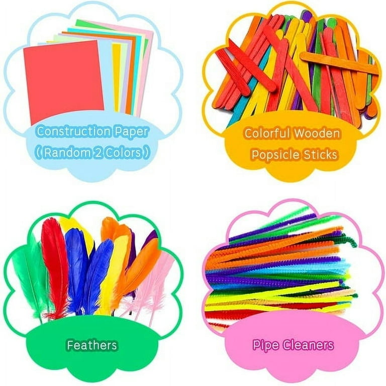 Willstar 1000+PCS Kids Crafts Supplies Set Giftable Craft Box DIY Craft  Supplies for Toddlers School Homeschool