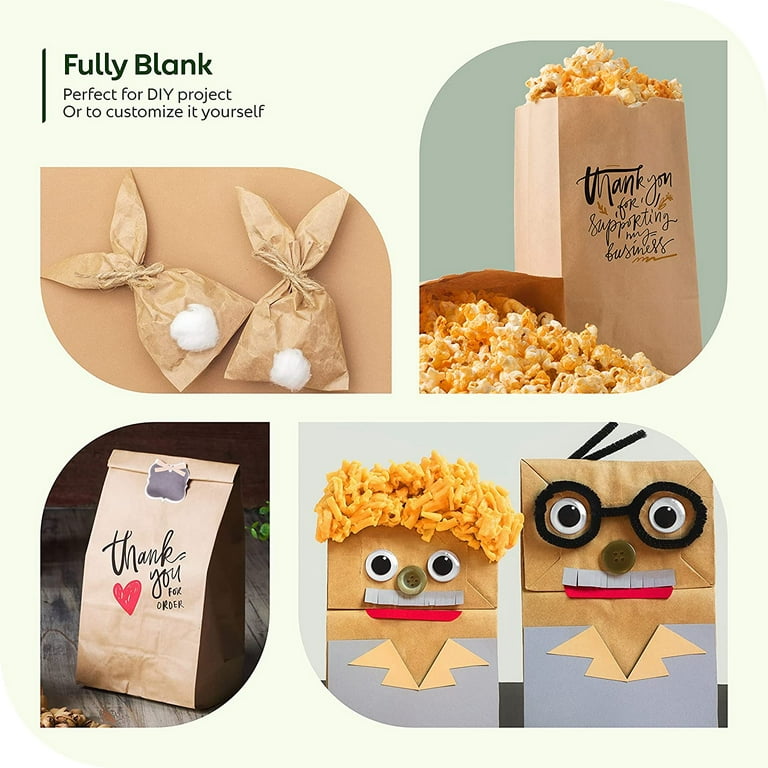 100 Count] Mini Brown Kraft Paper Bag (1 lb) Small - Paper Lunch Bags, Small  Snacks, Gift Bags, Grocery, Merchandise, Party Bags (3 1/2 x 2 3/8 x 6 7/8)  (1 Pound Capacity) by EcoQuality 