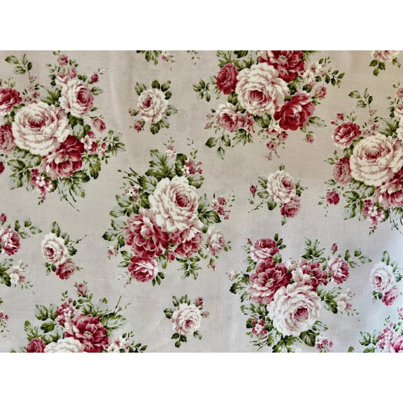 Country Floral - Nakamura - Japanese Fabric - Floral Fabric - Roses 1/2 Yard.