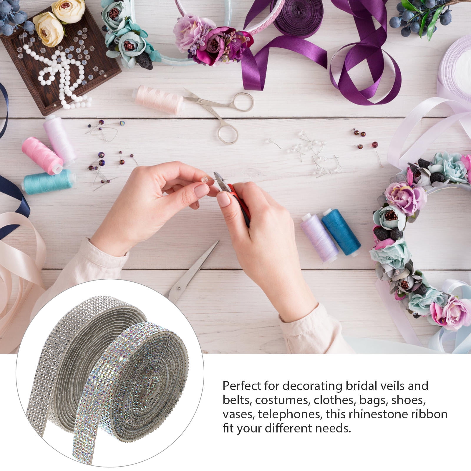 RENACLIPY Self-Adhesive Crystal Rhinestones for Crafts and Decor, Strong , Assorted Colors, Ideal for Embellishments