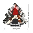thumbnail image 3 of Stylish Metal Hanging Christmas Tree Wind Spinner - Concentric Lines & Dog Motif - Perfect Garden Decor for Holiday Cheer, 3 of 7