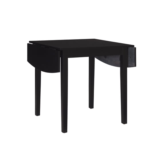 Linon Peake Square Dining Table with Drop Leaf, Black