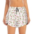 thumbnail image 2 of Goofa Rose Flowers Printed Women 2 in 1 Running Shorts,Quick Dry Athletic Workout Shorts,High Waisted Athletic Shorts with Liner Pockets-Large, 2 of 9