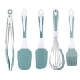 thumbnail image 6 of 5-Piece Kitchen Utensils Set Comfort Handle, High Temperature Resistant, Non-Stick, Soft Silicone, Contrast Color, Baking Tool, Food Grade Whisk, Spatula, Egg Beater, Food Clip Set for Bakery, 6 of 8