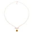 thumbnail image 1 of Colgante de girasol dorado para mujer, collar largo con rama y colgantes de hojas chapadas, 1 of 4