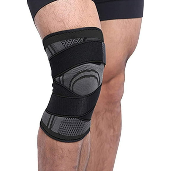 Nvzi-c 1 Pair Knee Sleeves, Compression Support Knee Sleeves with Adjustable Straps for Pain Relief, Meniscal Tears, Arthritis, Running, Cycling, Tennis, Golf and Basketball (Black, L)