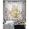 thumbnail image 3 of Brown Grey Leaves Sheer Curtains 45 Inch Length 2 Panels Set for Living Room/Bedroom, Summer Botanical Pastoral Birds Rustic Kitchen Curtains Grommet Semi-Sheer Curtains Window Treatments 42"x45"x2, 3 of 7