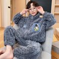 thumbnail image 1 of Pijamas gruesos de franela con forro polar para niños, Interior de forro polar grueso de terciopelo Coral para invierno, estilo con cremallera para uso doméstico, 1 of 5