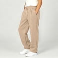 thumbnail image 6 of ZVAVZ Boys Straight Leg Baggy Sweatpants Solid Fleece Lined Sweat Pants with Pockets Drawstring Elastic Waist Athletic Jogging Pants Khaki 10-11Years, 6 of 6