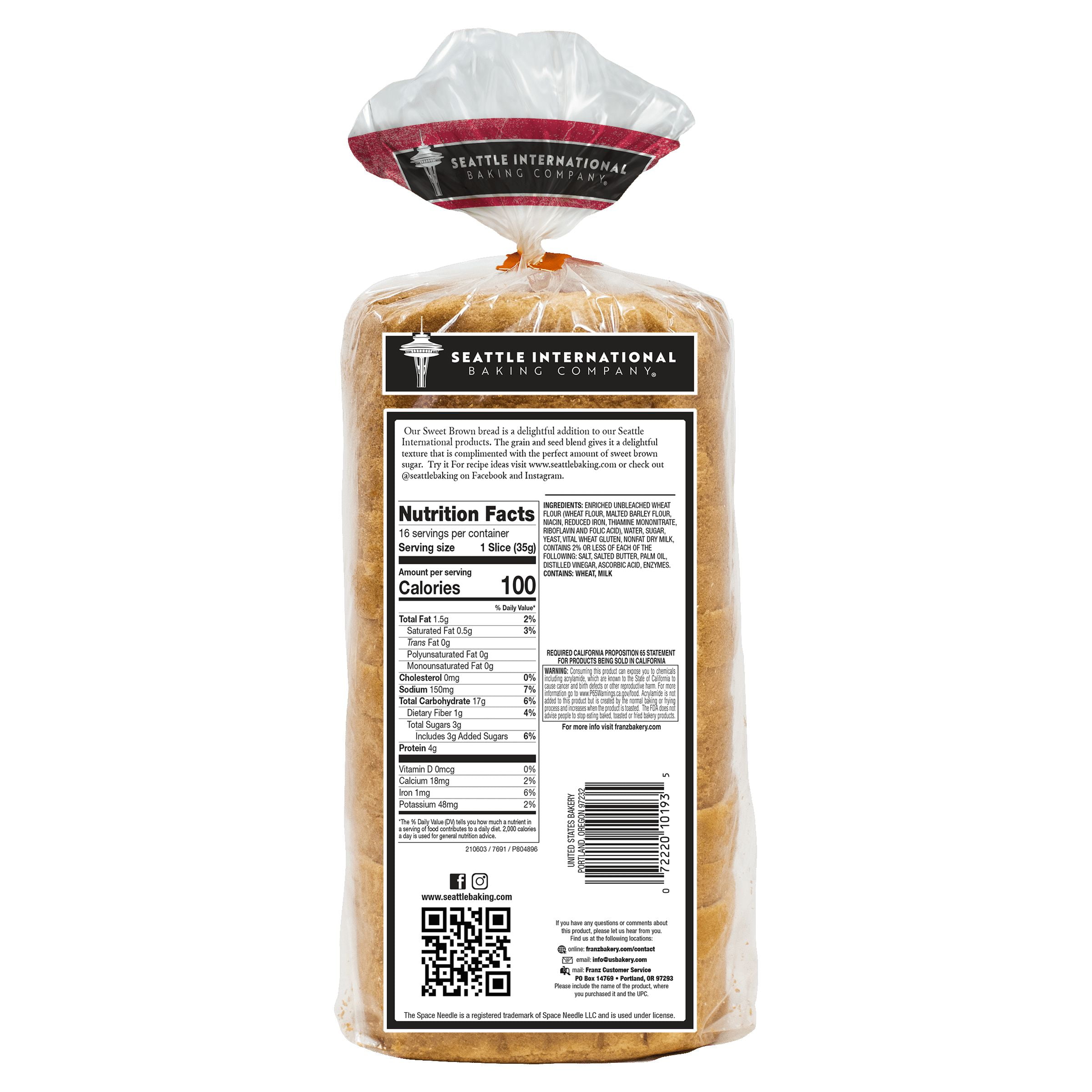 Seattle International Brioche Bread Loaf, 18 oz