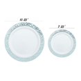 thumbnail image 5 of 32 Piece Plastic Plates Set Elegant Plastic Dinnerware Set for 16 Guests Includes 16 Fancy Disposable Dinner Plates 16 Dessert Plates Thanksgiving (Silver and Light Blue) Posh Setting, 5 of 5