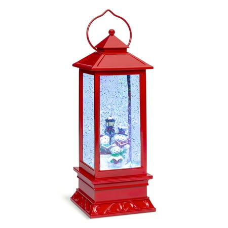 Best Choice Products Pre-Lit Battery Operated Glitter Snow Globe Christmas Lantern Holiday Decoration with