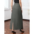 thumbnail image 3 of DARING DIVA Women's Pencil Long Pockets Work Office Midi Bodycon Skirts Medium Grey, 3 of 6
