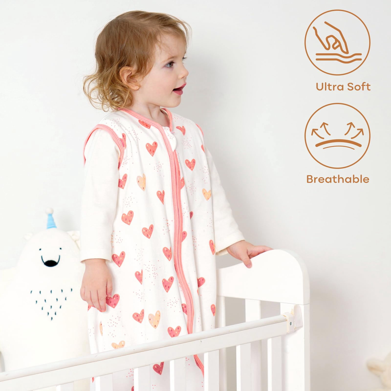 Yoofoss Baby Sleep Sack 0-6 Months Wearable Blanket for Babies 100% Organic Cotton 2-Way Zipper TOG 0.5 Toddler Sleeping Sack 3 Pack, Sleep Sacks