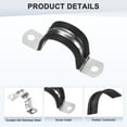 thumbnail image 2 of Uxcell 30 Paquete de Abrazaderas de Cable 1.26" Acero Inoxidable 304 Goma Forma U para Tubo, 2 of 7
