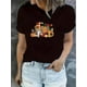 thumbnail image 1 of Minimalist Halloween Pumpkin Dwarf Pattern Print T-shirt, Short Sleeve Crew Neck Casual Top For Summer & Spring, Women's Clothing, 1 of 6