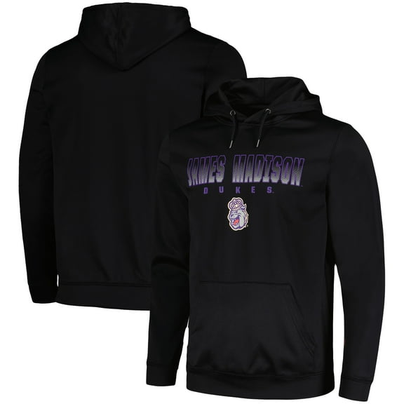 Men's Colosseum Black James Madison Dukes Blackout 3.0 Pullover Hoodie