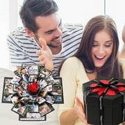 Explosion Gift Box, DIY Multi Layer Hexagon Explosion Box with Ribbon, Surprise Picture Love Boxs Exploding Photo Album for Anniversary, Birthday, Wedding Valentine's Day
