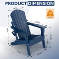 thumbnail image 2 of Pipopa Folding Adirondack Chair with Cup Holder,HDPE All Weather Outdoor Fire Pit Chair for Patio,Poolside,Garden,Blue, 2 of 7