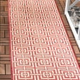 thumbnail image 3 of SAFAVIEH Beach House Bethanie Geometric Indoor/Outdoor Runner Rug, Red/Creme, 2'2" x 6', 3 of 6