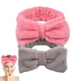 thumbnail image 1 of Diadema con lazo para maquillaje, banda para el cabello, lavado, spa, yoga, ejercicio, ducha, banda elástica para el cabello para niñas y mujeres (2 piezas), 1 of 5