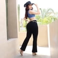 thumbnail image 5 of Pantalón Boot Cut Mujer Tiro Alto Gabardina Negra, 5 of 5