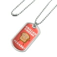 thumbnail image 2 of Grilled Cheese Please Sandwich Funny Humor Military Dog Tag Pendant Necklace with Chain, 2 of 5