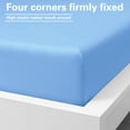 thumbnail image 5 of Flxxie 1800 Thread Count Brushed Microfiber Fitted Sheet with 15" Pocket, Queen, Sky Blue, 5 of 6