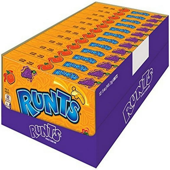 Runts Fruit Flavored Hard RE32Candy 5 Ounce Movie Theater Box Pack of 12