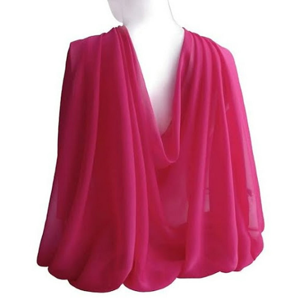Hot Pink Long Sheer Chiffon Scarf 21" x 60" 12 PACK 2130